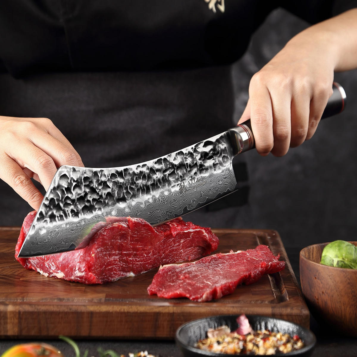 BLOCKMESSER 22,5 cm - Schwarz, Holz/Metall (37cm) - Wakoli