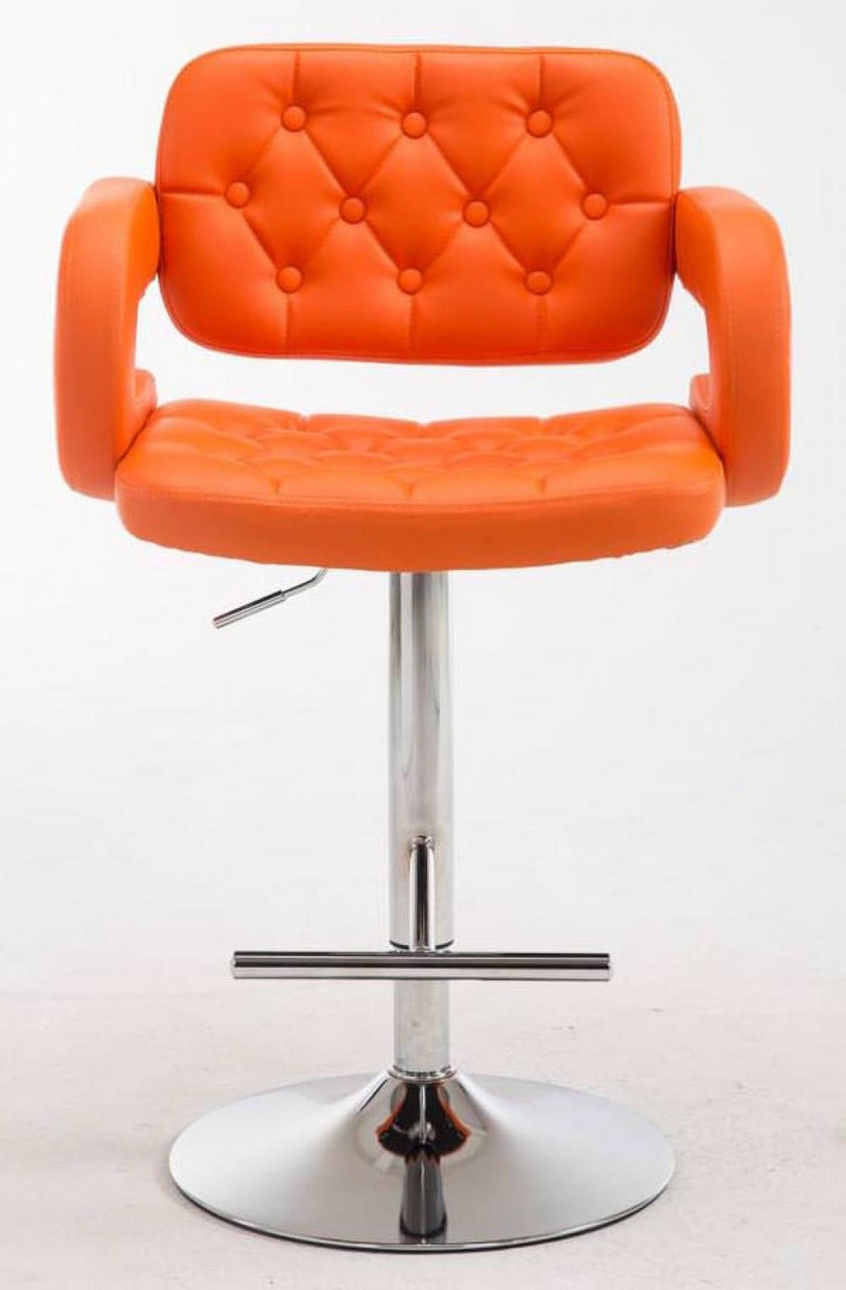 BARHOCKER 2er Set Lederlook orange - Chromfarben/Orange, Textil/Metall (62/103/55cm) - CLP