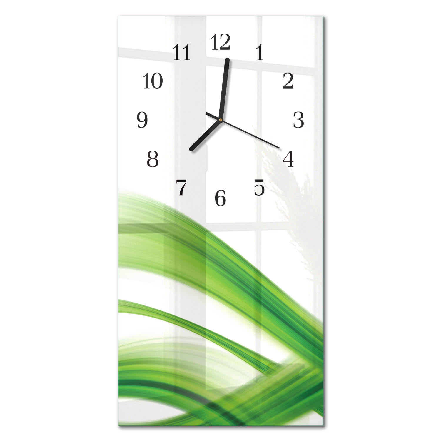 WANDUHR 30x60 cm - Abstraktion - Grün, Glas (30/60/0.4cm) - TULUP