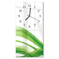 WANDUHR 30x60 cm - Abstraktion - Grün, Glas (30/60/0.4cm) - TULUP