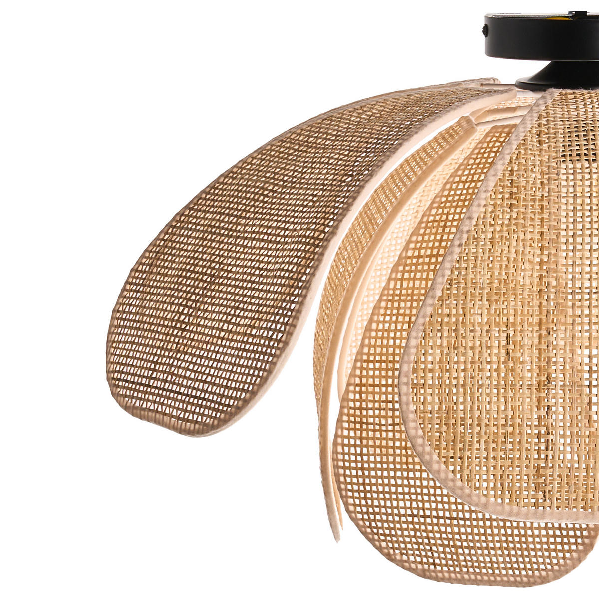 DECKENLAMPE Naturfarben Chiredzi - Schwarz/Naturfarben, Kunststoff (60/60/32cm) - Beliani