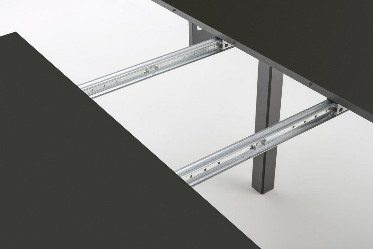 ESSTISCH rund Schwarz ausziehbar - Schwarz, Holzwerkstoff (102/102/76cm) - designimpex