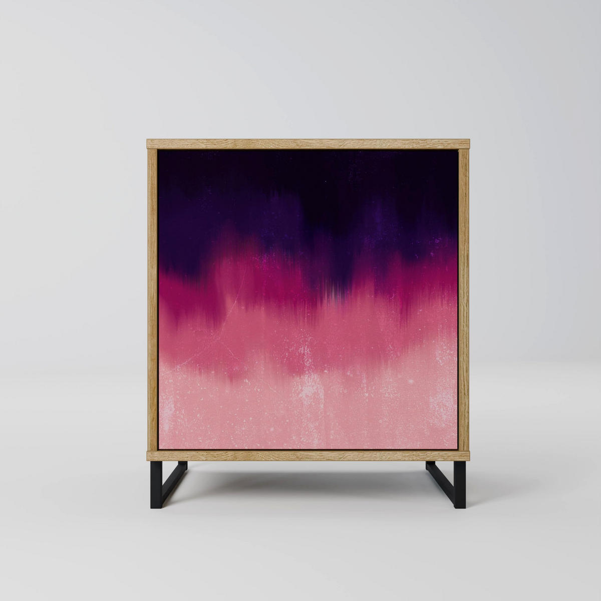 SIDEBOARD AURORA BOREALIS, Eichefarben, 57,5x42x57,5 cm, Ohne Füße - Eichefarben/Multicolor, Holzwerkstoff (57.5/57.5/42cm) - SpaceRebels