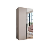 DREHTÜRENSCHRANK 202/100/52 2-türig - Beige/Schwarz, Holz/Metall (100/202/52cm) - Abiks Möbel