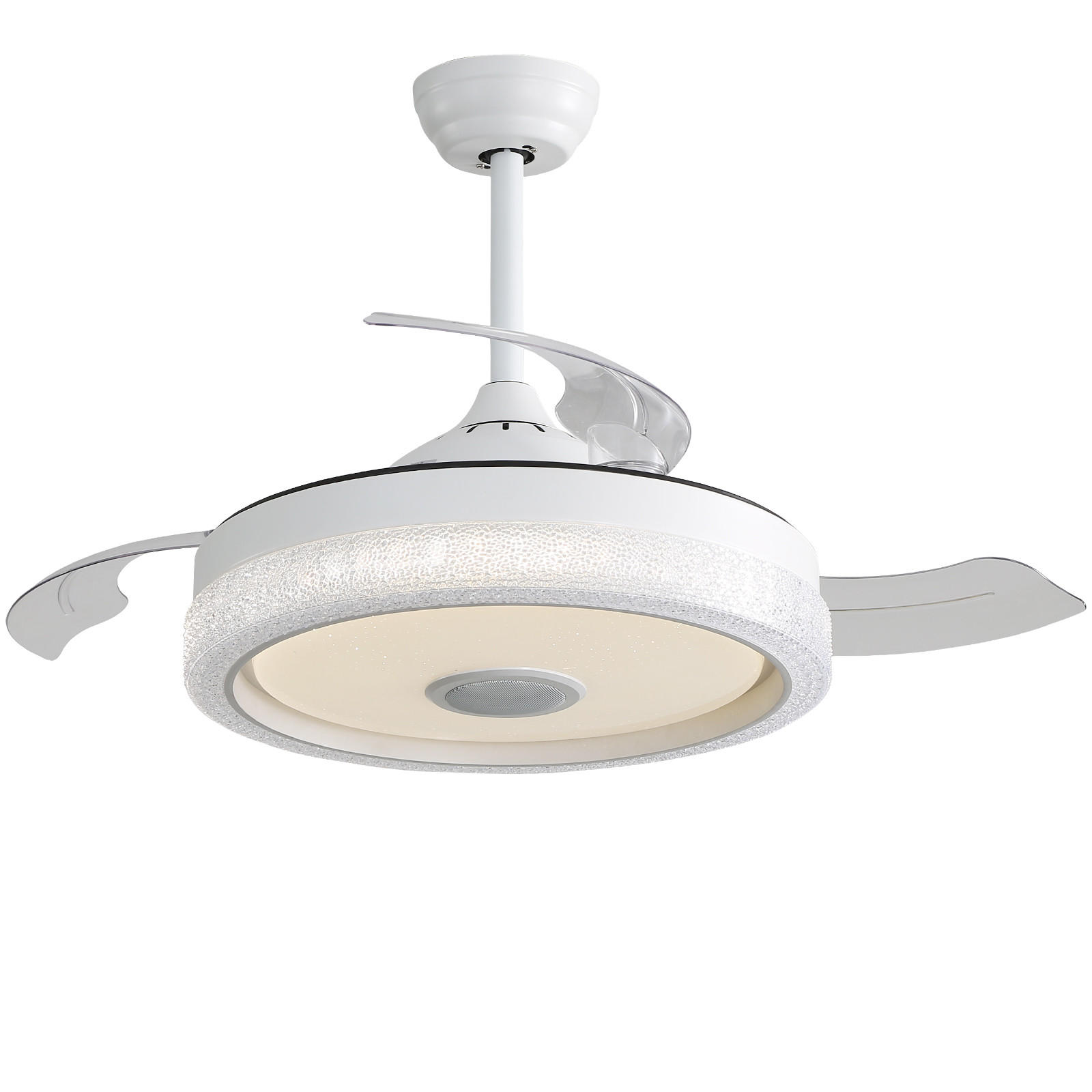DECKENVENTILATOR DE-16284 42 Zoll mit RGB-LED & Fernbedienung - Weiß, Kunststoff (106.6/106.6/37cm) - ComfortXL