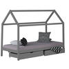 HAUSBETT mit Matratze mit Stauraum 90/200 cm Grau - Grau, Holz (206/160/98cm) - Homestyle4u