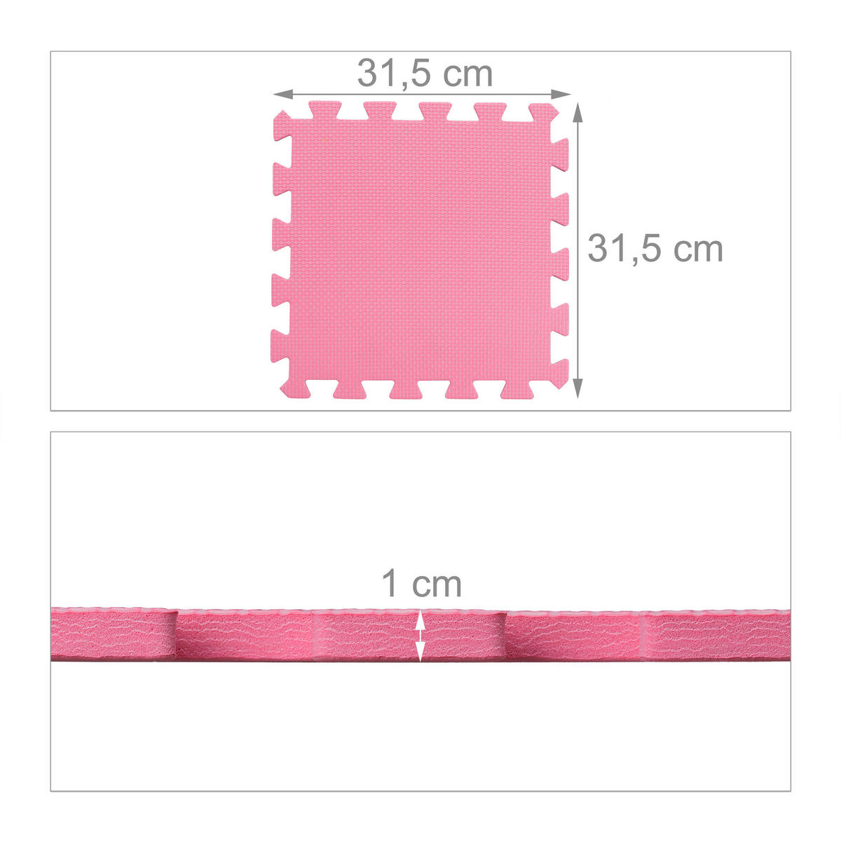 36-TLG.PUZZLEMATTE - Rosa, Kunststoff (31.5/31.5cm) - Relaxdays