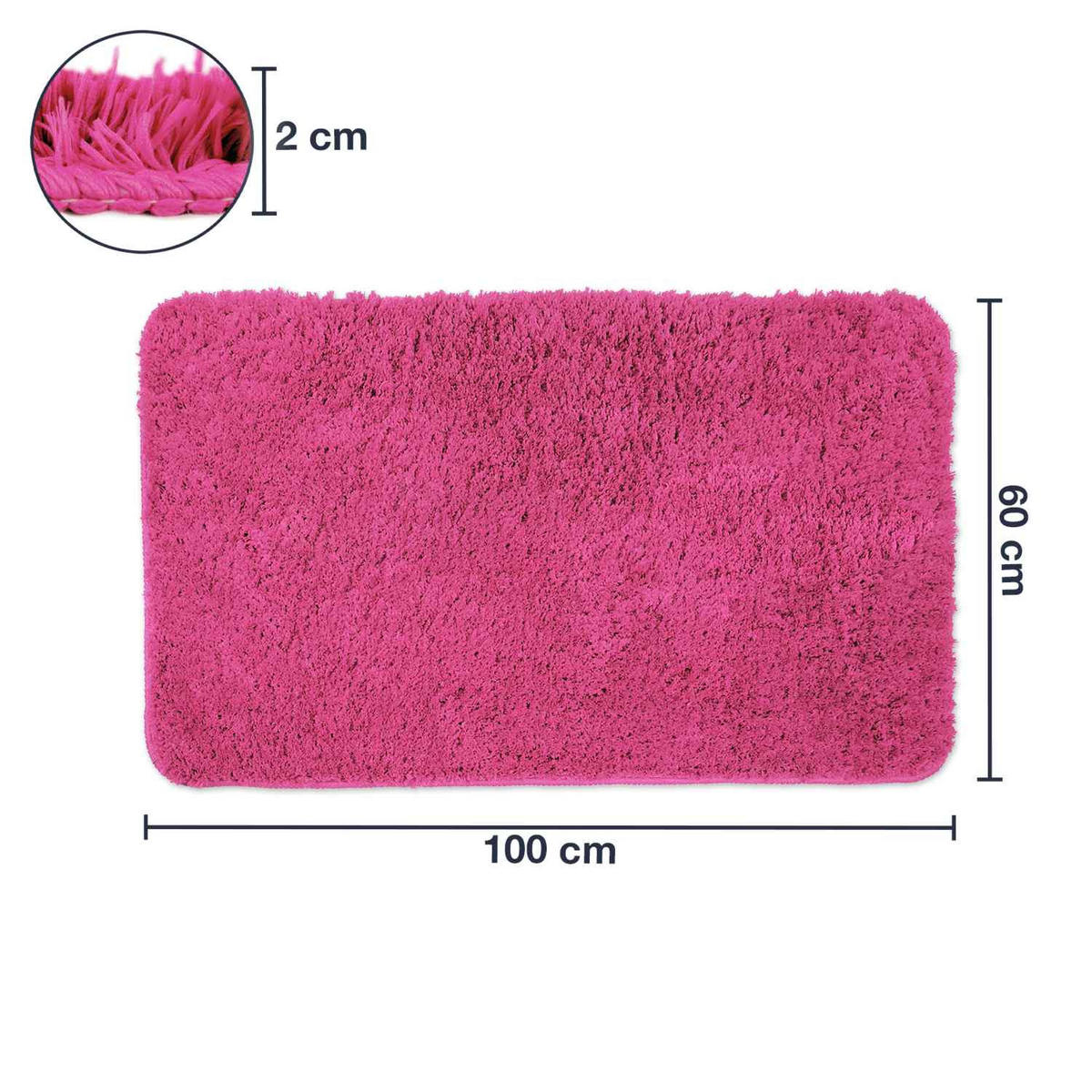 BADEMATTE Florenz - Pink, Textil (60/100cm) - WohnDirect