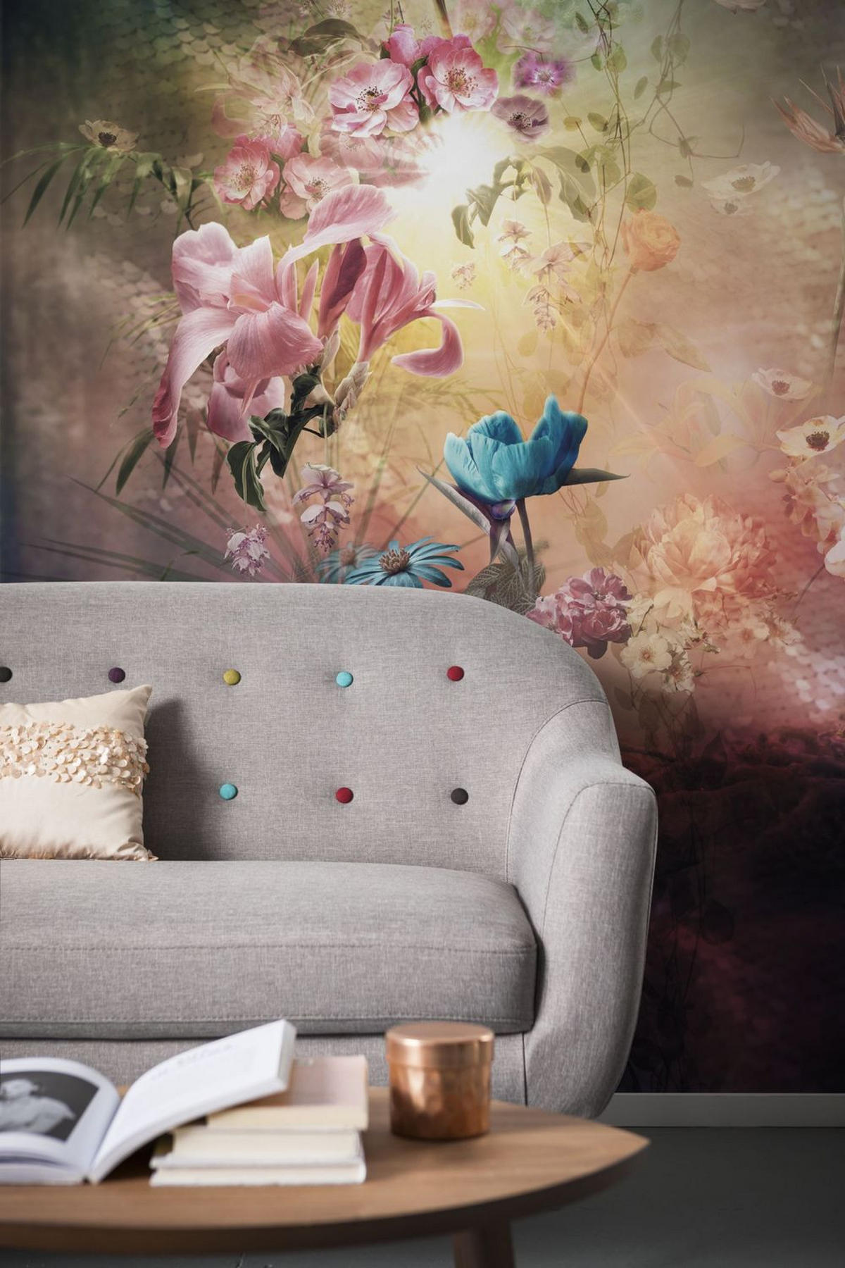 FOTOTAPETE Blumen 200 x 250 cm - Multicolor, Papier (200/250cm) - Sanders & Sanders