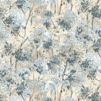 FOTOTAPETE Blumenmuster 424 x 280 cm - Blau, Papier (424/280cm) - Sanders & Sanders