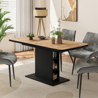 ROZKLÁDACÍ JÍDELNÍ STŮL Fenaro Černý/zlatý dub - barva dubu, kompozitní dřevo (80/120/77.3cm) - Vicco