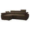 ECKSOFA Boston Mini, Seite: Links - LC+2R - Chromfarben/Braun, Holz/Textil (255/170cm) - MIRJAN24