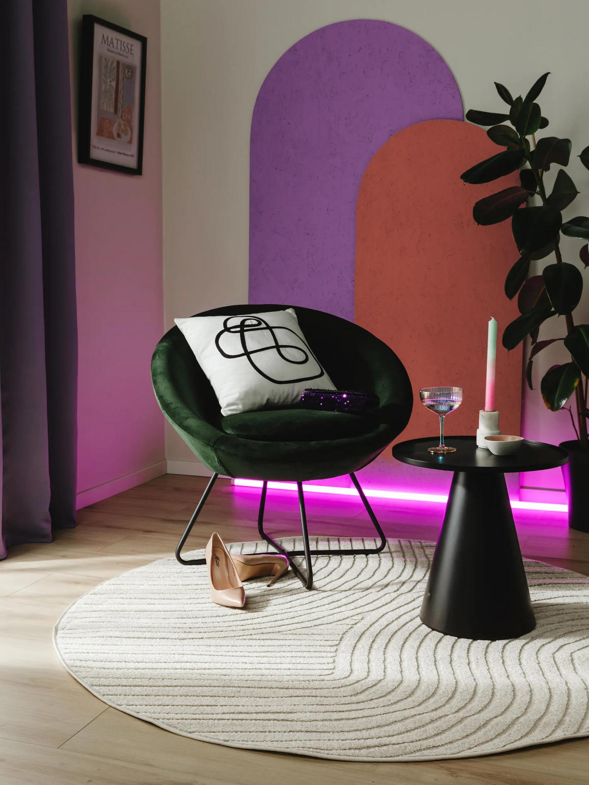 VNITŘNÍ a venkovní kulatý koberec Mars Krémová ø 160 cm - krémová, textil/přírodní materiály (160/160cm) - benuta Pop