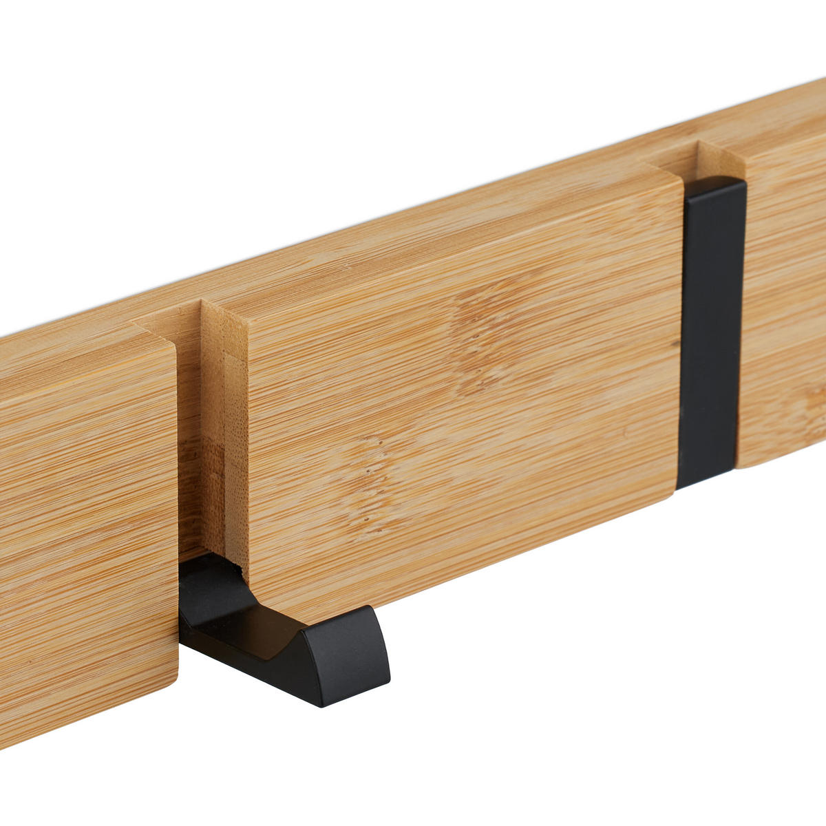 GARDEROBENLEISTE - Hellbraun, Holz/Metall (42/5.5/5cm) - Relaxdays