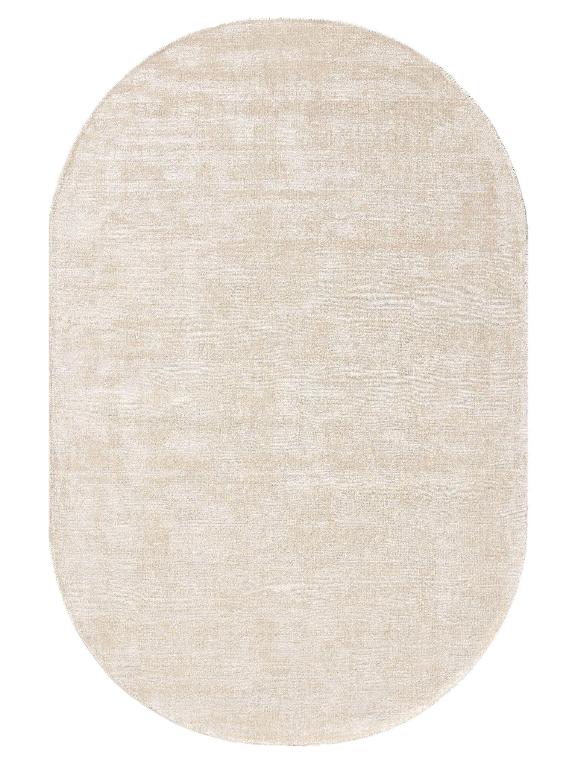 VISKOSETEPPICH OVAL Nova Cream 150x230 cm - Creme, Textil (150/230cm) - benuta Pure