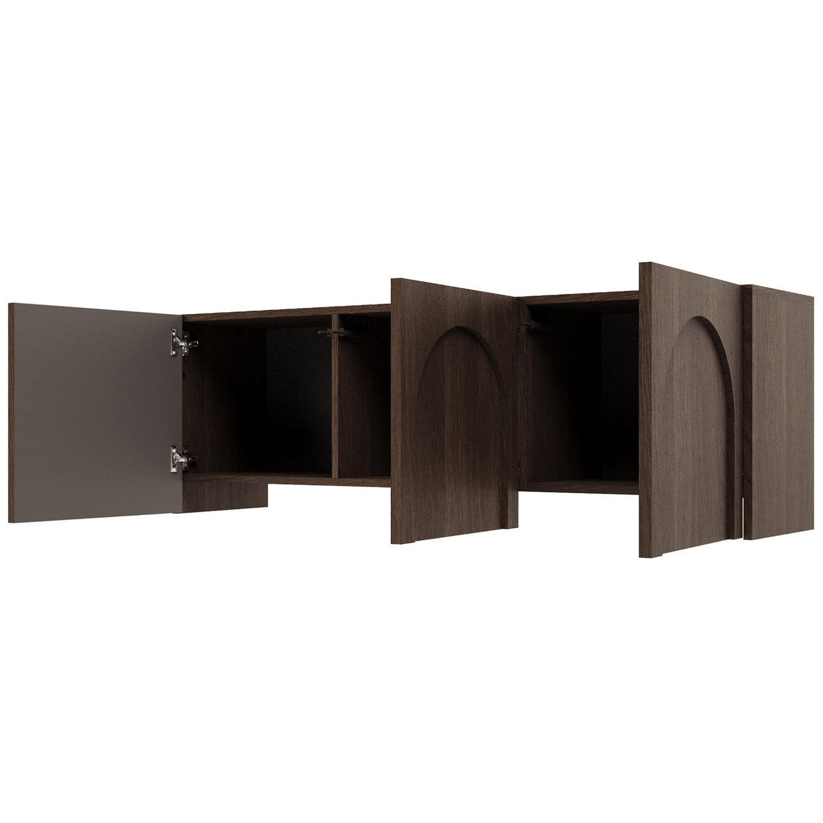 TV stolek Arkadia, dub, 150 cm - tmavě hnědá, kompozitní dřevo (150/49/35cm) - Selsey
