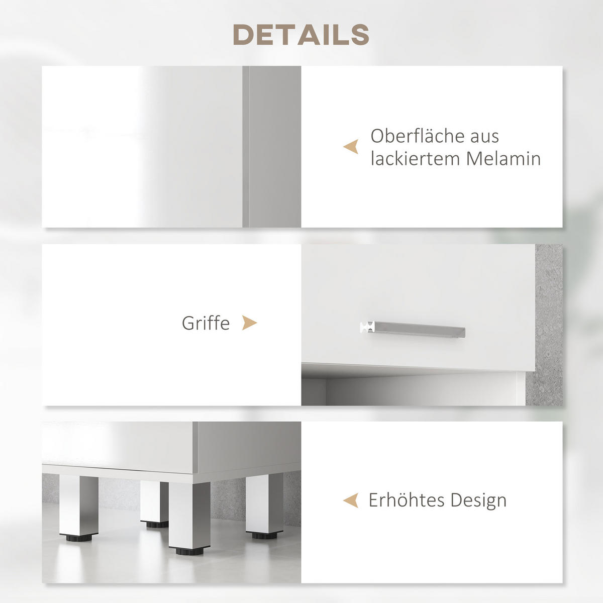 BADEZIMMERSCHRANK Spanplatte Weiß - Weiß, Holzwerkstoff (30/180/30cm) - Kleankin