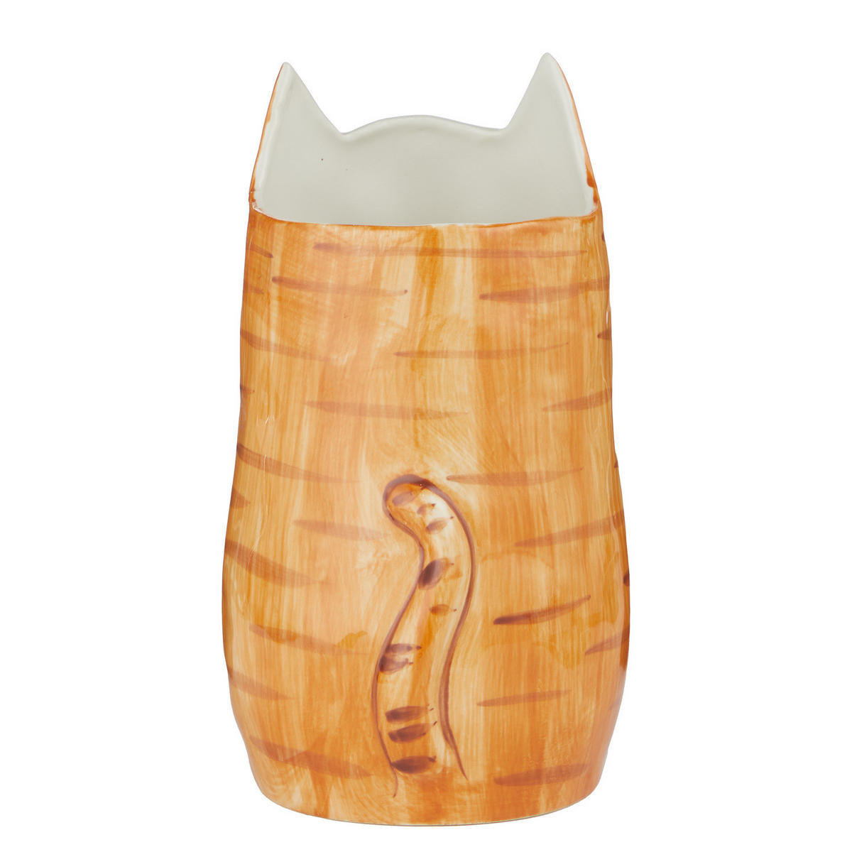 VASE Pablo Katze - Steingut - Beige - Beige/Schwarz, Keramik (20cm) - Butlers