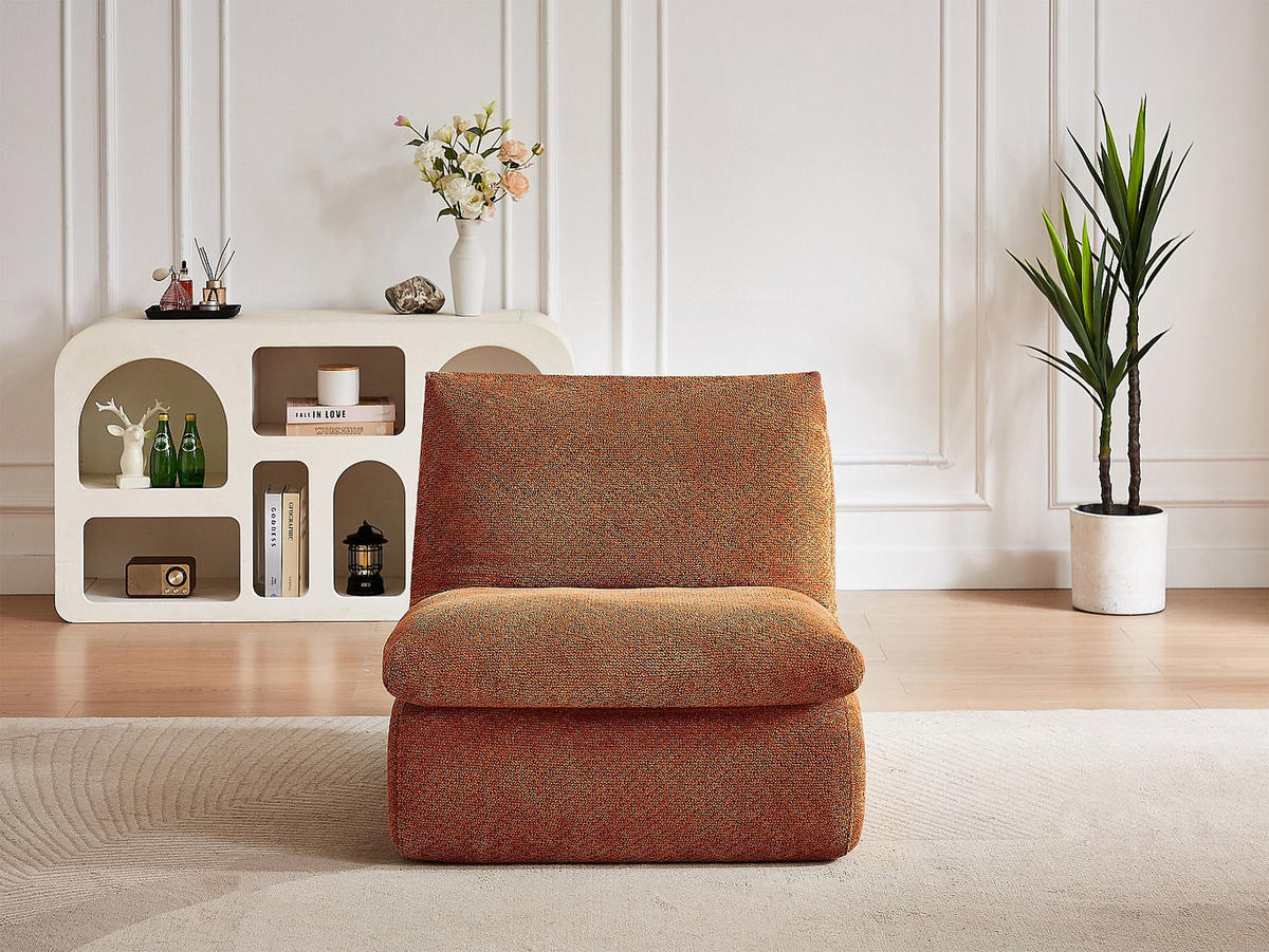 SESSEL mit gerader Rückenlehne - 1 Person - Stoff - Terracotta - - Terracotta, Textil (84/78/104cm) - Vente-Unique