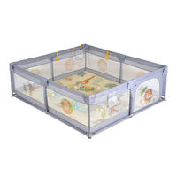 LAUFSTALL GameZone grau 180 x 200 cm, Bällebad, Basketballkorb, Spielmatte, klappbar - Grau, Metall (180/64/200cm) - Moni
