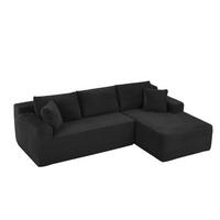 MODULARES Ecksofa aus Schaumstoff und Federkern mit variabler Stellmöglichkeit Schwarz - Schwarz, Kunststoff (163/252.5cm) - Modenvie