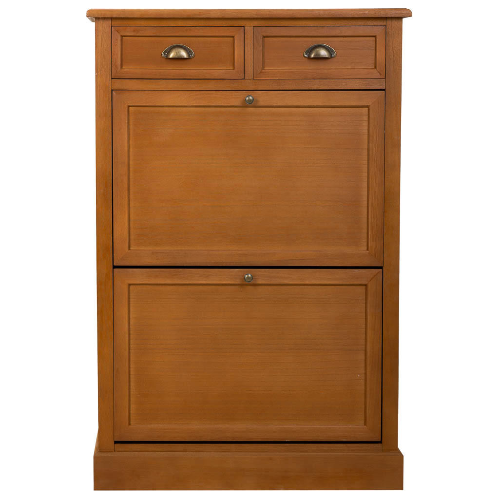 SCHUHSCHRANK aus Holz 80x33x120 cm - Braun, Holz (86/38/126cm) - Wanderlust