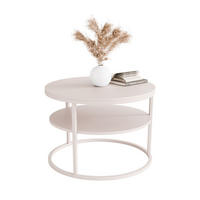 COUCHTISCH CIRI MATT KASCHMIR mit Ablage kaschmirfarbene Platte - Kaschmir, Holzwerkstoff (70/70/49cm) - Lookway