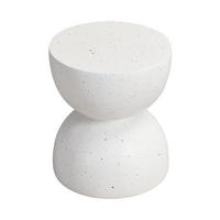 BEISTELLTISCH in Terrazzo Weiß,aus MgO,mit modernem Stil - Weiß, Naturmaterialien (39.5/39.5/45.5cm) - KOMHTOM