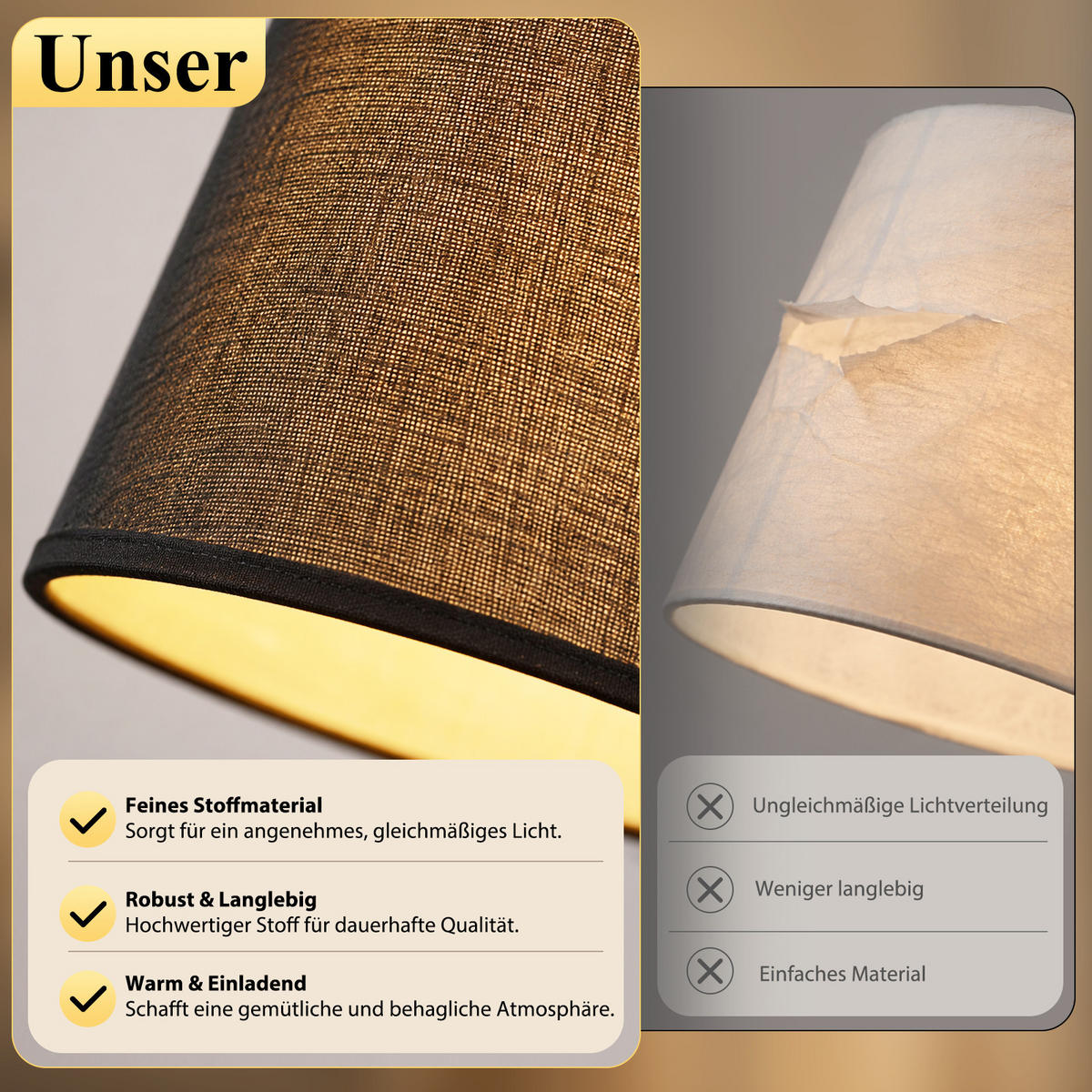STEHLAMPE Lyvith 18/16/160 cm - Schwarz, Textil/Metall (18/16/160cm) - ZMH