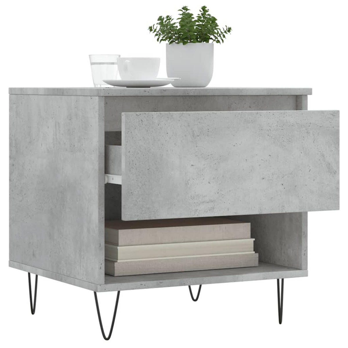 COUCHTISCHE 2 Stk. Betongrau 50x46x50 cm Holzwerkstoff - Grau, Holzwerkstoff (46/50/50cm) - furnicato