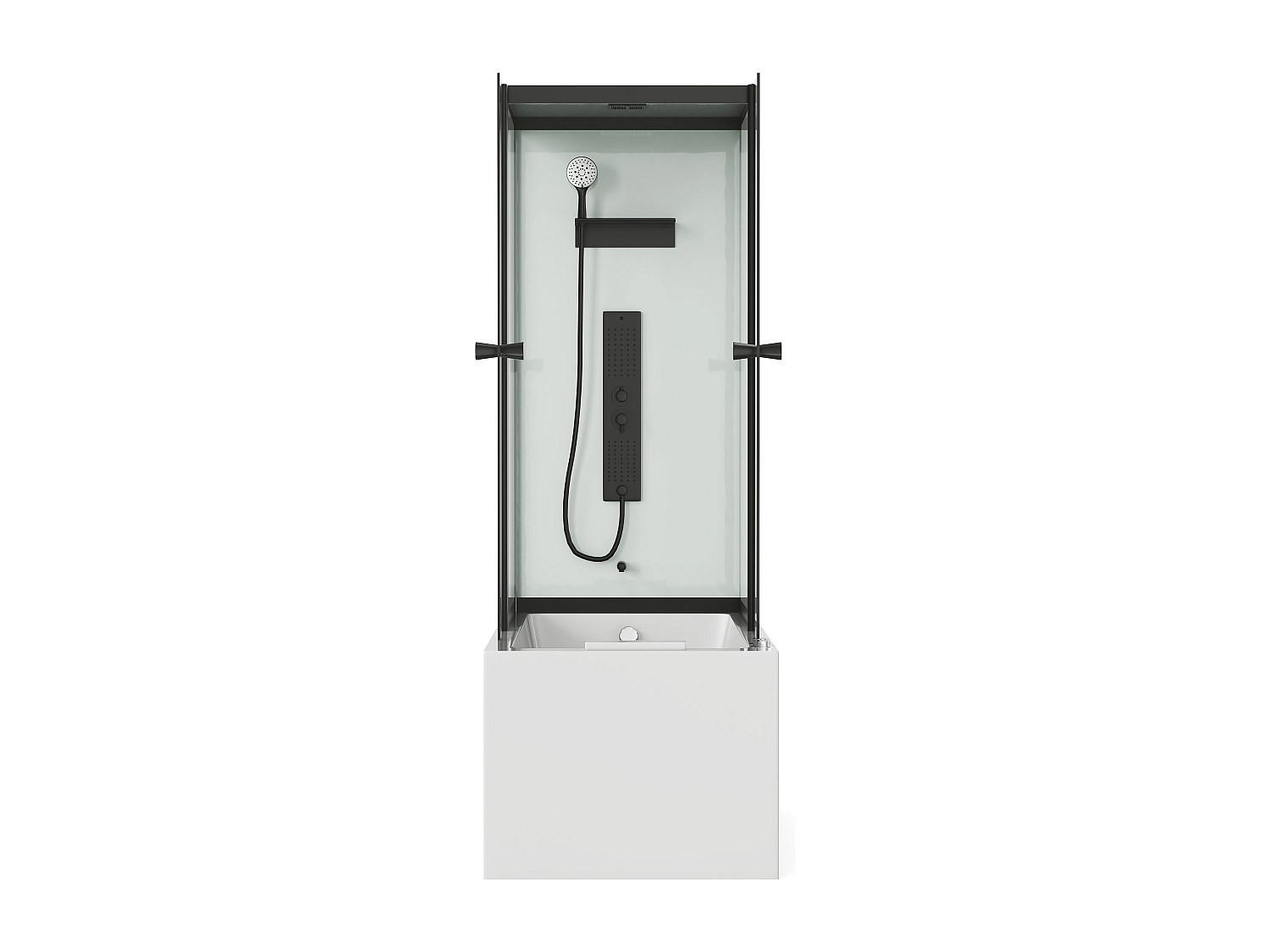 DUSCHBADEWANNE - 1 Person - metall - schwarz, weiß Daria - Schwarz/Weiß, Metall (150/215/75cm) - Vente-Unique