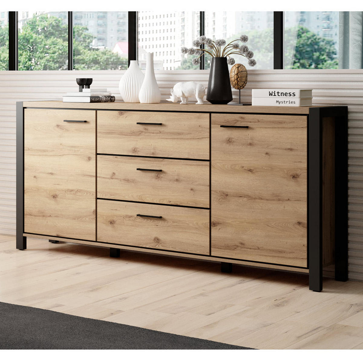WOHNZIMMER-SET 6-TLG. Accra-83 - Braun, Holzwerkstoff (200/250/41cm) - Lomado