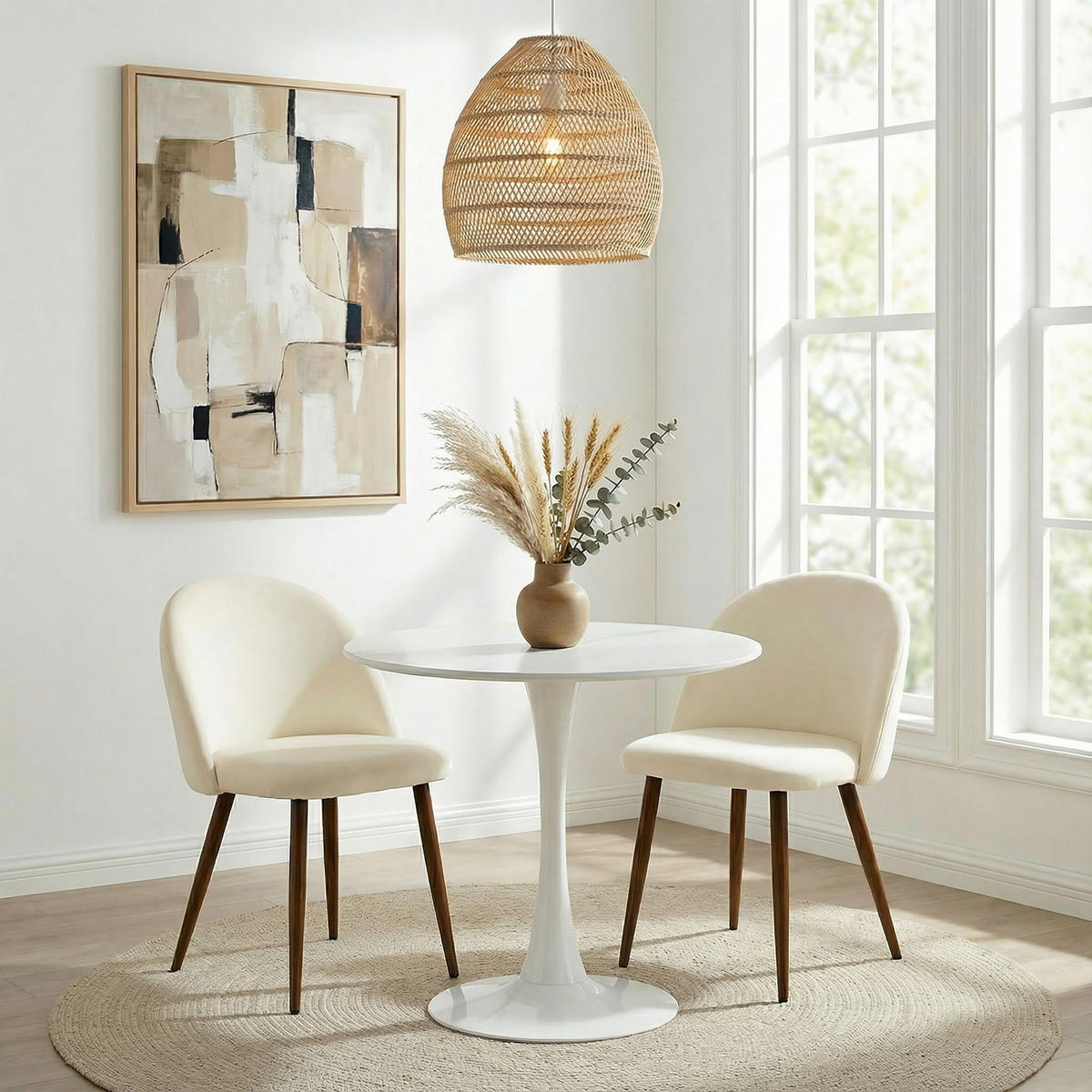 ESSGRUPPE LOIRE/NAVIA 3er Set weiß - Weiß, Metall - IDIMEX