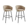 BARHOCKER 2er-Set - Stoff & schwarzes Metall - Beige - LAZONI - Beige, Textil (52/101/54cm) - Pascal Morabito