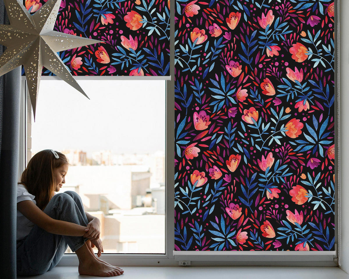 VNÚTORNÁ roleta - okenná roleta - roleta - 140x140 cm - Mak - červená, plast (140/140/0.5cm) - TULUP