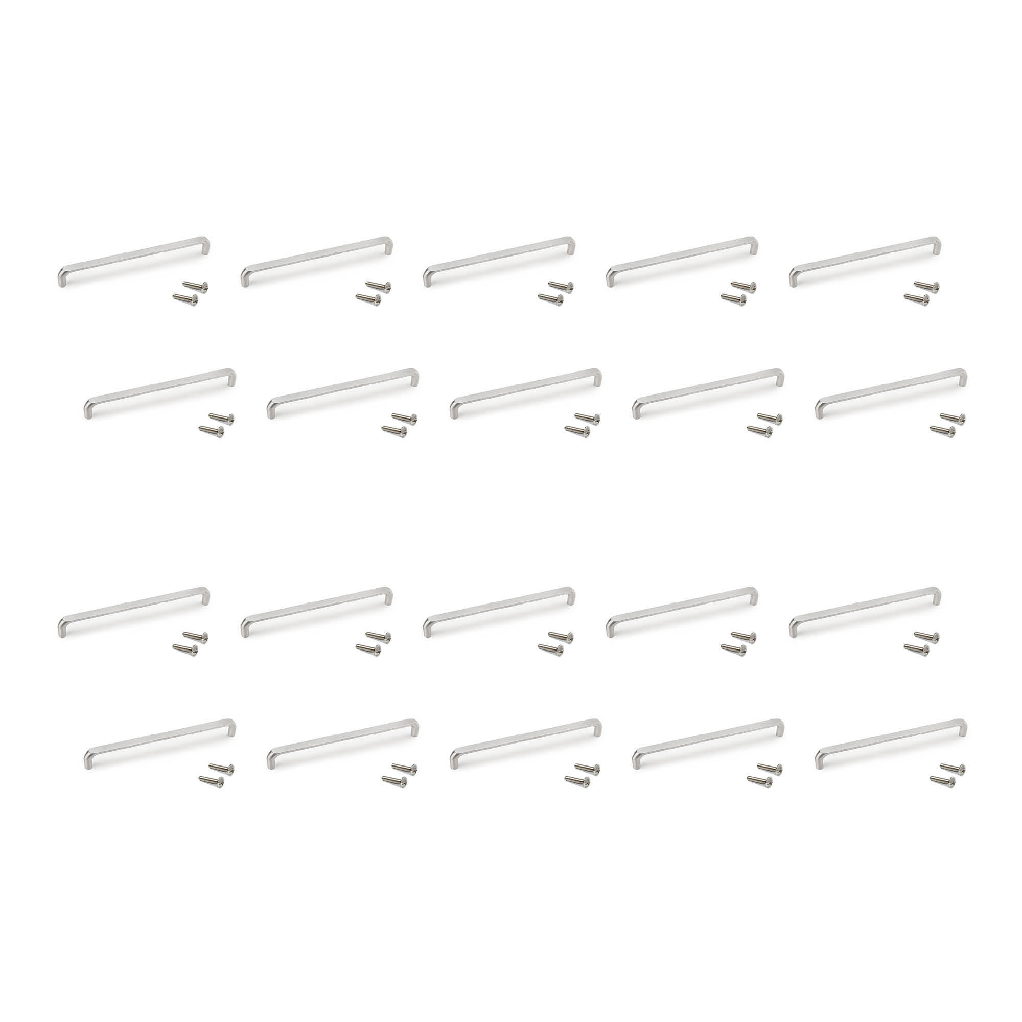 MÖBELGRIFFE Zagreb, L236mm, 224mm Achsenabstand, Zamak, Nickel satiniert 20er-set - Silberfarben, Kunststoff (1.2/4/23.6cm) - EMUCA
