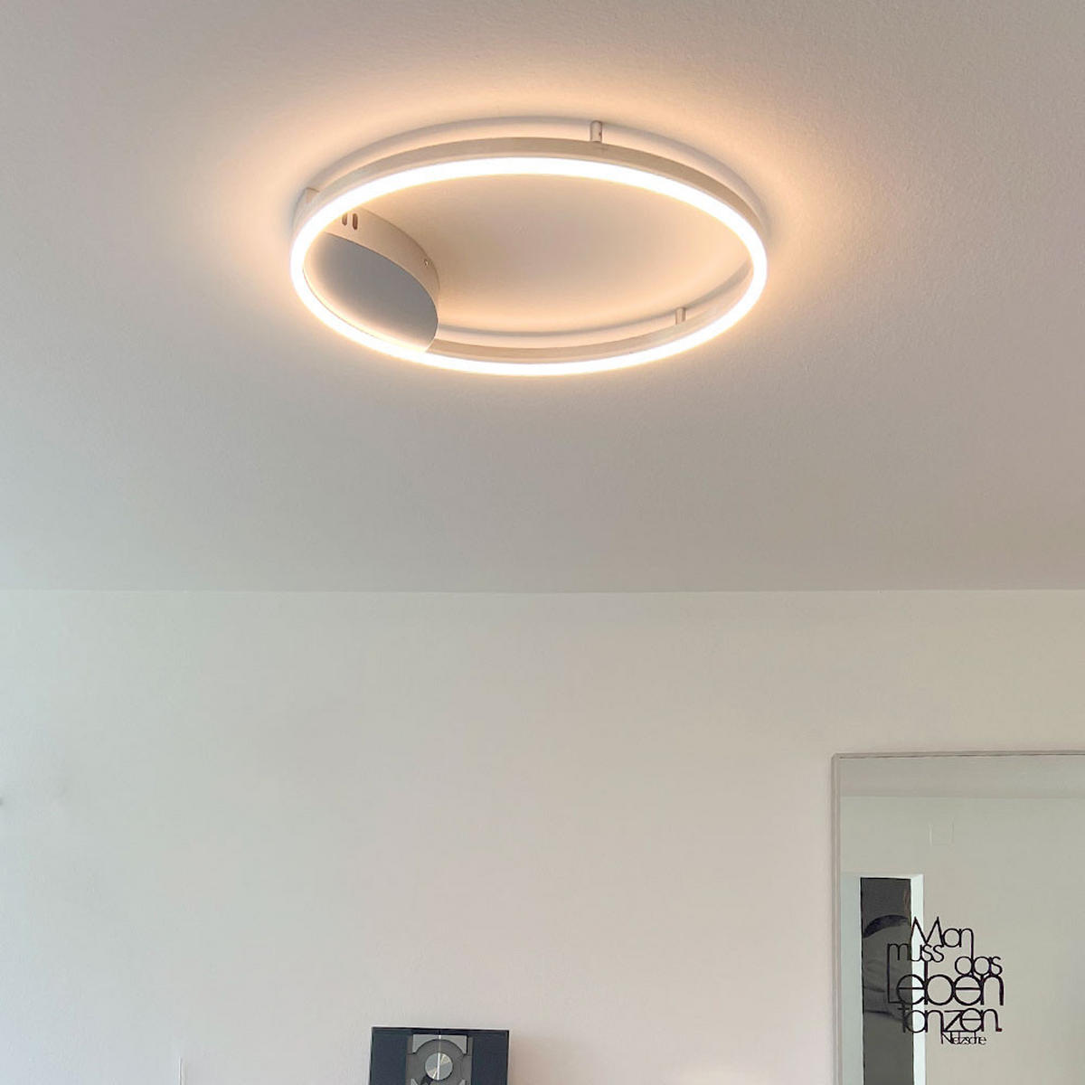 LED-WAND-/DECKENLAMPE Ring Weiß Ø 100cm - Weiß, Metall (100/100/5.5cm) - s.luce