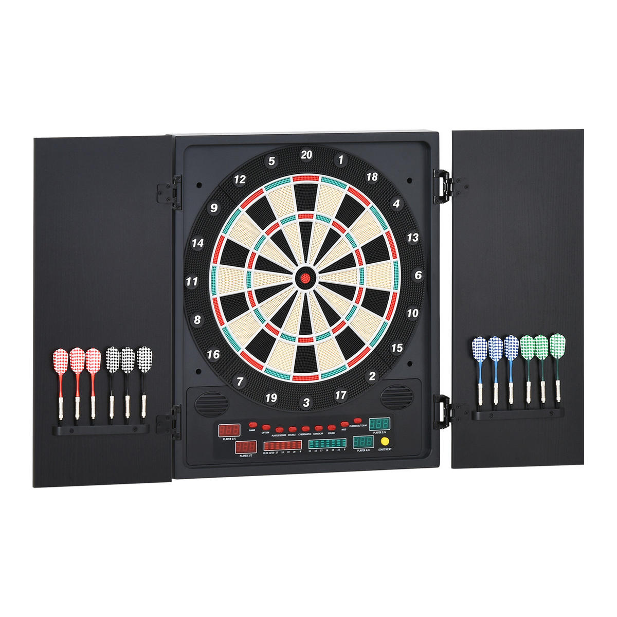 DARTSCHEIBE DE-18827 27 Spiele, 202 Variationen Schwarz - Schwarz, Kunststoff (6/57/51cm) - ComfortXL