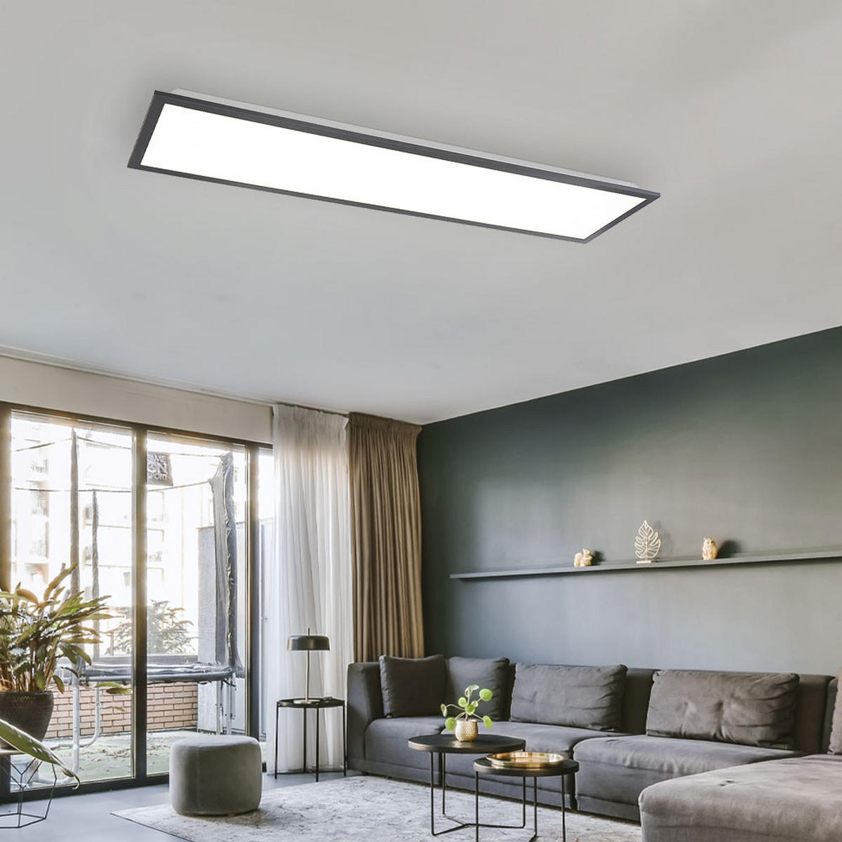 LED DECKENLEUCHTE Doro Grau Aluminium - Grau, Metall (80/20/7.5cm) - Globo Lighting