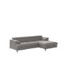 ECKSOFA mit Schlaffunktion und Bettkasten, verstellbare Kopfstützen - Chromfarben/Grau, Textil/Metall (167/254cm) - Cotta