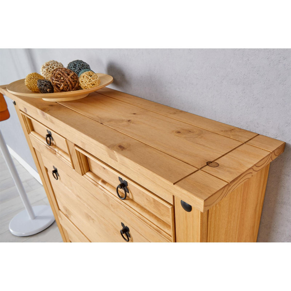 MEXIKO MÖBEL SCHUHSCHRANK TEQUILA - Kieferfarben, Holz (100/110/26cm) - IDIMEX