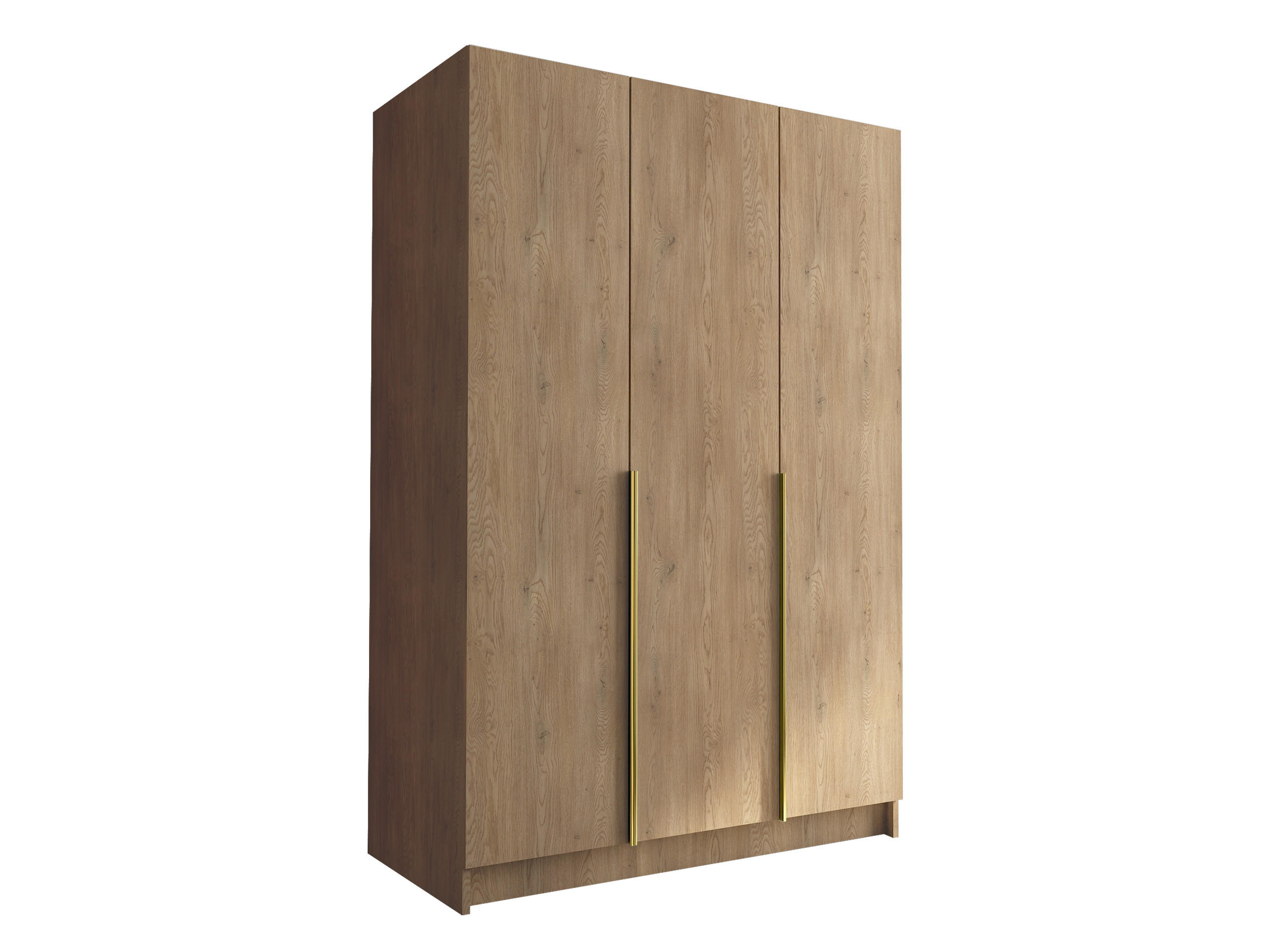KLEIDERSCHRANK Calia I - Eichefarben/Goldfarben, Holzwerkstoff/Metall (150/215/58cm) - MIRJAN24