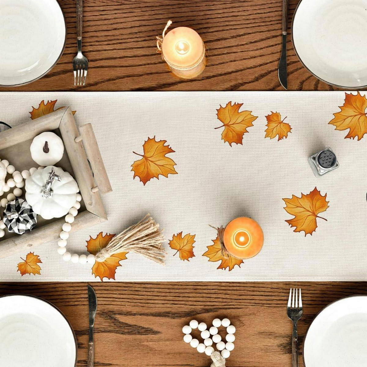 TISCHLÄUFER Herbst GNOME Kürbis 40 x 140 cm - Multicolor, Textil (140/40/1.5cm)