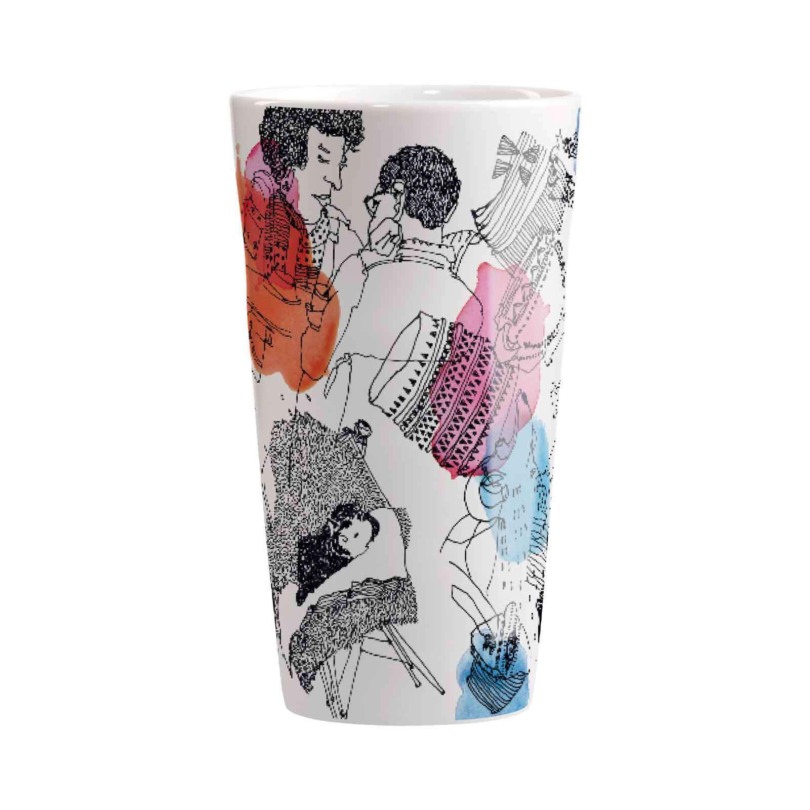 KAFFEEBECHER XL Genussklasse bunt 525 ml - Multicolor, Keramik (0.525L) - Ritzenhoff