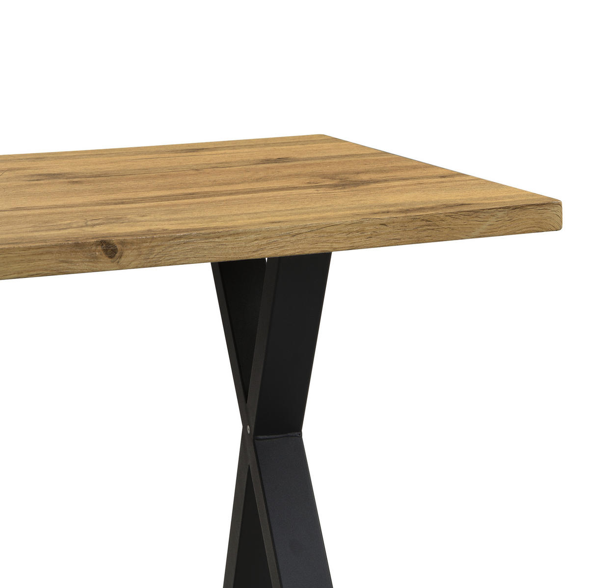 ESSTISCH 140/80/76 cm in Eichefarben mit Kreuzgestell und MDF-Tischplatte - Eichefarben, Holzwerkstoff (140/80/76cm) - Flora Grace