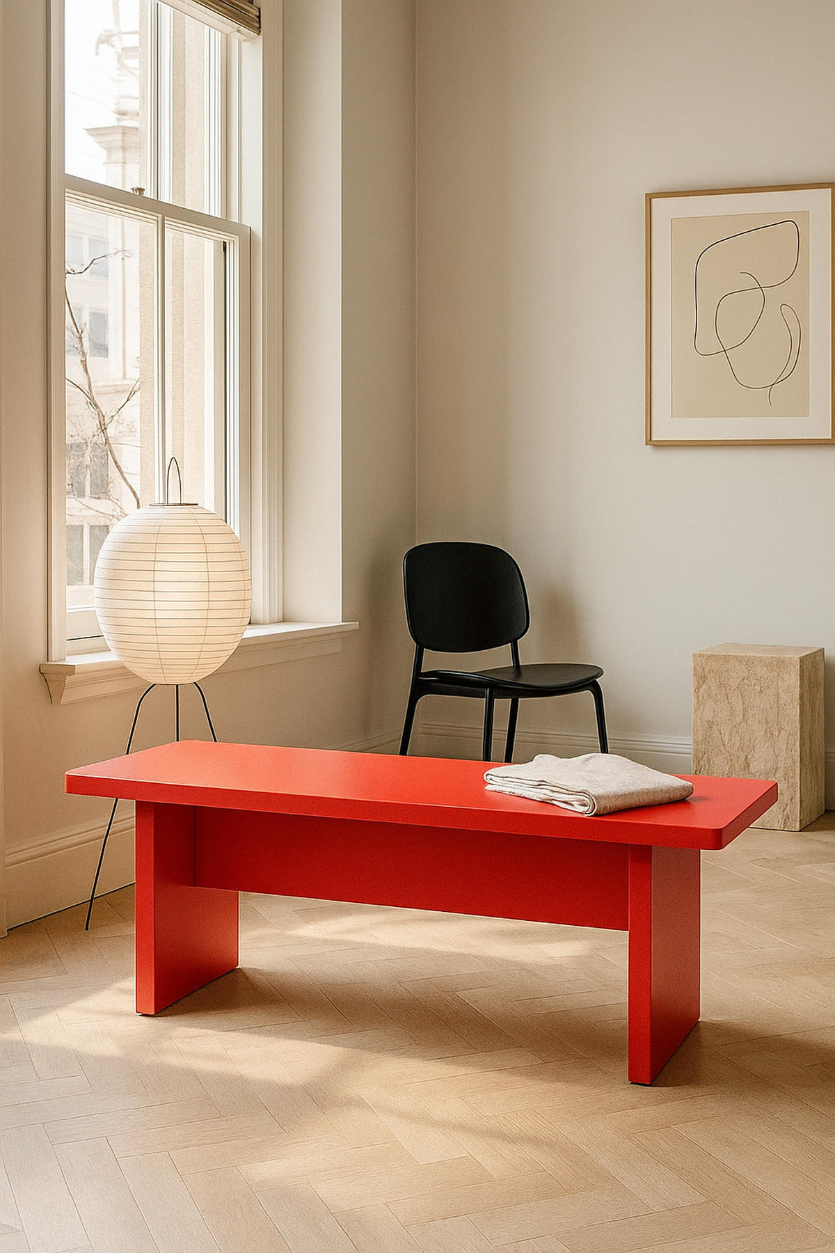 BANK 120 laminiert THEA - Rot, Holzwerkstoff (120/45.5/35cm) - RNT By Really Nice Things