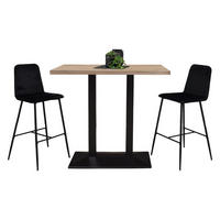 TRESENTISCH Electra 120x70x106 schwarz matt/eiche sägerau - Graubraun, Metall (120/70/106cm) - 58aufmkessel