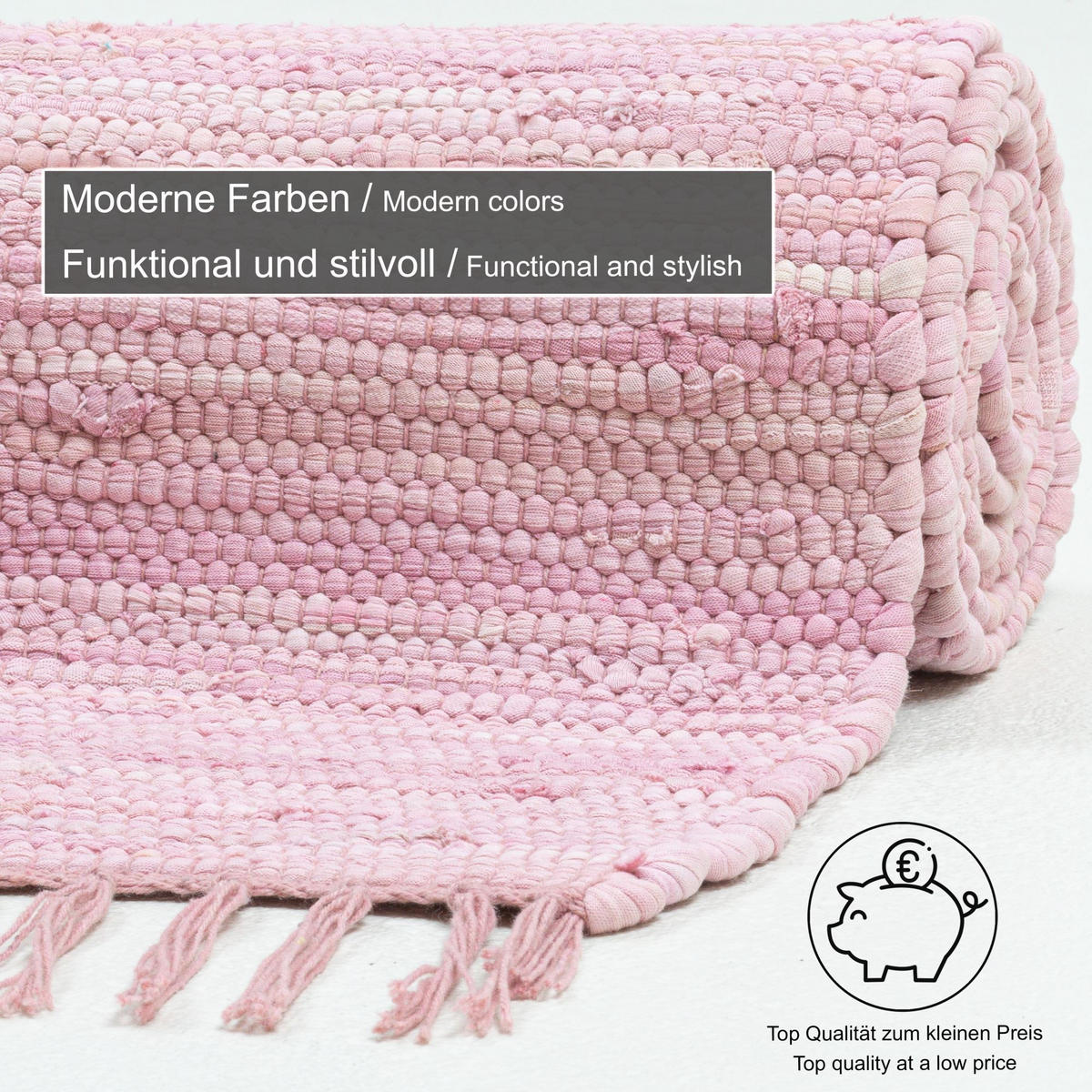 FLECKERLTEPPICH Chindi 70x140 cm - Rosa, Textil (70/140cm) - Rug and Roll