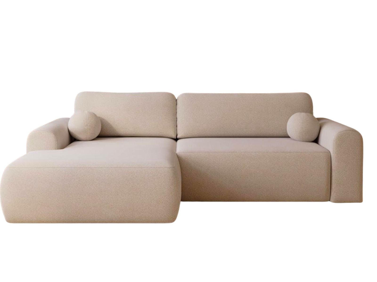 ECKSOFA hellbeige links AURA - Ecru, Holzwerkstoff (257/177cm) - Compleo24