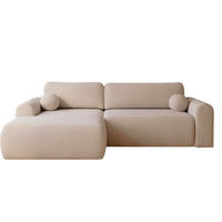 ECKSOFA hellbeige links AURA - Ecru, Holzwerkstoff (257/177cm) - Compleo24
